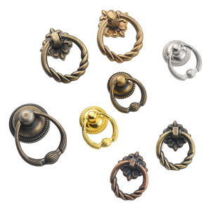 European Style Ring <b>Drawer</b> Pulls Zinc Alloy Cabinet Hardware Antique Finish Single Hole Furniture Handle - Product Image 5