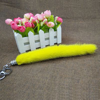 Porte-clés en fourrure de vison véritable, accessoire pour sac à main, vente en gros, 100 pièces