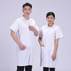 Blouse de laboratoire unisexe XL blanche épaisse, vêtements de médecin pour hôpital, salon de beauté, usine alimentaire, uniformes de laboratoire tissés OEM - Product Image 1