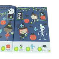 Servicio de Impresión de Libros de Actividades de Halloween para Niños Personalizados OEM con Impresión de Libros con Pegatinas Brillantes en la Oscuridad y con Relieve