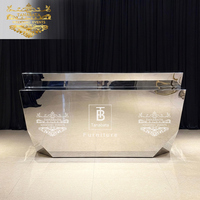 Nouveau design argent acier inoxydable dj bar table discothèque bar comptoir moderne
