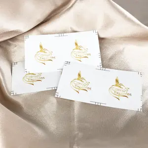 Etichetta di imballaggio in pvc trasparente con stampa logo personalizzata con adesivi impermeabili con stampa logo in lamina d'oro
