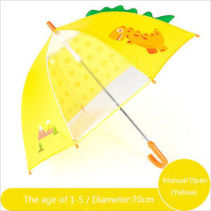 Parapluie pour enfants de haute qualité avec poignée en forme de dinosaure mignon, dessin animé, design transparent - Product Image 5