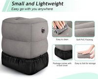 Oreiller de voyage - Coussins réglables en hauteur, repose-pieds gonflable pour avion, oreiller gonflable pour repose-pieds
