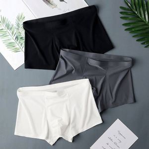 Calzoncillos bóxer de seda helada para hombre, de tiro medio, ligeros, sin costuras, transpirables, para verano, para hombres y niños - Product Image 3