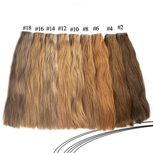 Grande stock grezzo russo doppio disegnato geniale capelli di trama extension capelli umani possono essere tagliati trama geniale estensione dei capelli - Product Image 3