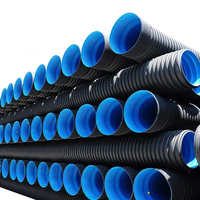 Tuyau ondulé à double paroi en HDPE, diamètre de tuyau DN 80. DN300, DN800, DN1000, DN1200, DN4000 Mm, tuyau de vidange de ponceau en plastique HDPE