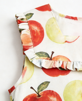 Robe tablier en coton imprimé motif pomme style doux pour écolières, uniforme tricoté d'été à col carré et longueur genou
