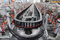Ligne de manutention Lingxin automatique à boucle circulaire rotative pour pièces en mousse PU, assemblage d'anneaux fermés, coussins de siège auto, 380V, capacité 36