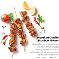 Brochettes de barbecue en bambou naturel Newell, antiadhésives, résistantes à la chaleur, 10-50 cm, logo personnalisé, outils de barbecue d'extérieur à vendre