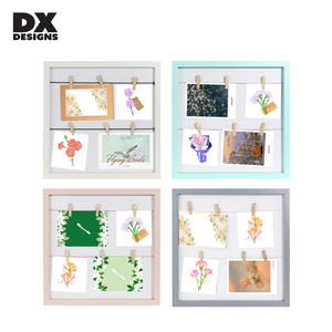 DX Designs Art Déco Design <span class=keywords><strong>Cadre</strong></span> <span class=keywords><strong>photo</strong></span> tridimensionnel <span class=keywords><strong>Cadre</strong></span> en bois carré <span class=keywords><strong>avec</strong></span> <span class=keywords><strong>corde</strong></span> à clip Taille personnalisée Mode Design classique - Product Image 2