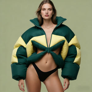 Piumino Corto Personalizzato 800FP Trapuntato Softshell Invernale di Lusso da Donna di Alta Qualità Cappotto Outdoor per Signora - Product Image 3