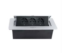 Prise de courant encastrable de type Pop, 2/3 prises, 16A, CE, avec réseau SDK, pour utilisation en conférence en alliage d'aluminium