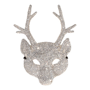 Masque de tête de cerf incrusté de diamants, masque de cosplay en plastique pour fête, costume DIY MJ015 - Product Image 5