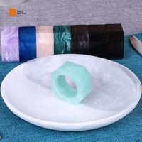 Anneaux de serviette en acétate de tourbillon personnalisés vert bleu fêtes de mariage bracelet en résine transparente porte-bracelet pour les tables de dîner