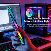 Lampes LED RGB à rythme musical contrôlé par le son, 5V USB, pour ambiance intérieure, microphone, décoration pour chambre et salle informatique