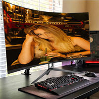 Moniteur de jeu ultra-mince 24 27 32 34 49 pouces avec écran LCD LED incurvé 144Hz IPS 1080p 99% SRGB 5ms temps de réponse pour PC