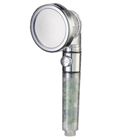 Pommeau de Douche Portable en Pierres de Cristal Naturelles, 3 Fonctions : Haute Pression, Économie d'Eau, Jet Massant et Pluie