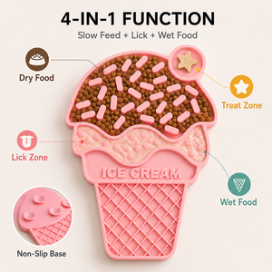 Ice Cream Silicone Dog Licking Mat Slow Feeder Puzzle Bowl <b>Suction</b> Non Slip Pet Feeding <b>Pad</b> for Indoor Outdoor - Product Image 5