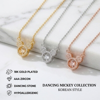 Pendentif de luxe plaqué or 18 carats motif dessin animé pour cadeau d'anniversaire, bijoux Ganku scintillants avec zircon dansant