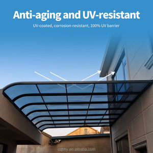 Khung nhôm hiện đại bên ngoài cho bãi đậu xe ô tô pergola Polycarbonate ban mái hiên cửa ra vào cửa sổ hiên ban công - Product Image 5