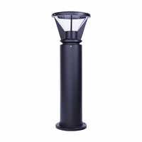 Lampadaire LED en aluminium moulé sous pression 5W 12W, revêtement poudré noir, étanche IP65, détecteur de mouvement, garantie 5 ans, éclairage de jardin