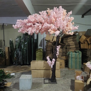 O-T002 Gros artificielle tress 8ft extérieure cerise blossom arbre blanc rose artificielle fleur <span class=keywords><strong>de</strong></span> cerisier arbre pour arc - Product Image 6