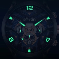 Montres de sport lumineuses MEGIR pour hommes, logo personnalisé, étanches, Jam Tangan Murah, chronographe masculin, montre de luxe, grande taille 2222