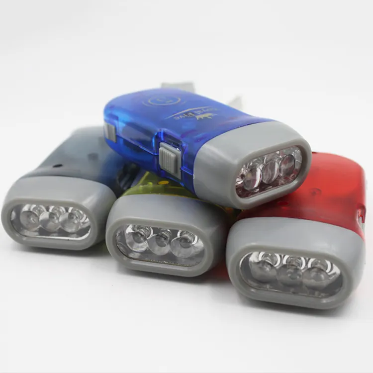 ハンドクランク5Led500Mahリチウム電池式ラジオダイナモ緊急LED懐中電灯バッテリー無料ハンドクランク懐中電灯