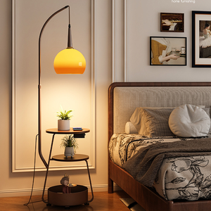 TOGETHER Japanese Retro Vertical <strong>Table</strong> <strong>Lamp</strong> Floor <strong>Lamp</strong> Living Room <strong>Study</strong> Bedroom Nightstand Tray Storage Cabinet a Floor <strong>Lamp</strong> - Product Image 5
