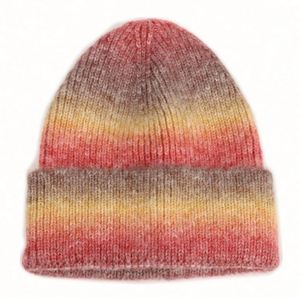 Winter New Tie-dyeing Gradient Knitted Hat Unisex <b>Rainbow</b> Warm Thickened Acrylic Beanies - Product Image 5