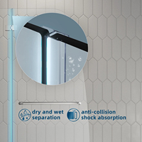 Porte de douche ou cabine de douche en verre trempé coulissant sans cadre de taille personnalisée, en acier inoxydable 304
