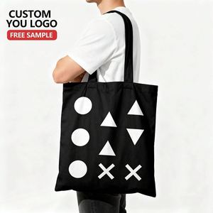 Reusable Women's DIY Shoulder Tote Bag White Blank Cotton Canvas with Letter Pattern Recyclable Design for Students - Product Image 3