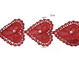 Suministro Inmediato: Cuentas Bordadas de Corazones, Encaje Estilo Nacional, Soluble en Agua, para Vestidos de Novia, Tocados y Accesorios para Zapatos - Product Image 3