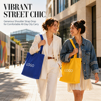 Sac fourre-tout en toile personnalisé avec logo, sac à main en coton coloré pour femmes, pour le travail, l'ordinateur portable, les courses, les voyages quotidiens, multicolores