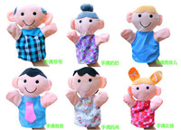 Vente chaude en peluche marionnette à main famille mère père personnages en peluche marionnette à main en peluche Animal lapin marionnette à doigt