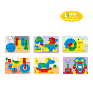 Clou <span class=keywords><strong>champignon</strong></span> en plastique de puzzle de bricolage, fournisseur de puzzle de chevilles magiques, jouets éducatifs de panneau perforé - Product Image 2