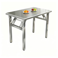 Table de travail de cuisine moderne pliable en acier inoxydable, table à manger pour restaurant, mariage, conférence, événement, banquet, pique-nique en plein air