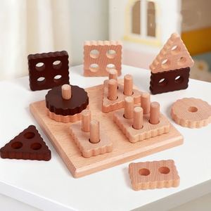 Early Skill Builder Eco-Friendly Beech Wood Sorting & Stacking <b>Building</b> <b>Blocks</b> Stack and Sort Board Toys for Kids - Product Image 1