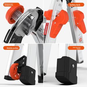 <span class=keywords><strong>Escalera</strong></span> Telescópica de Aleación de Aluminio de Alta Resistencia Leidujie con Mecanismo de Bloqueo a Presión, <span class=keywords><strong>3</strong></span>-6 Peldaños, Diseño Moderno para Uso en Construcción - Product Image 4