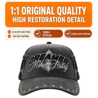 Gorra de béisbol de 5 paneles con visera de gamuza de alta calidad, forro de satén con pedrería, diseño deportivo de Jesús y estructura en A