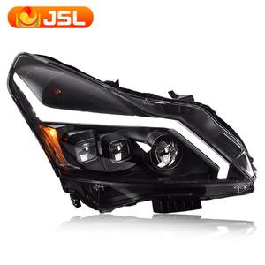 ไฟหน้าสำหรับ Infiniti G25 G37 รุ่นปรับปรุง GTR ปี 2010-2015 แบบสี่ประตู 2 ชิ้น ไฟ LED DRL พร้อมไฟเลี้ยว ไฟสูง โปรเจคเตอร์เลนส์แบบ Angel Eye - Product Image 2