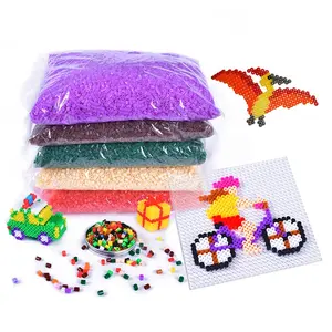 Wholesale baby toy mini beads-Wholesale mini diy craft handmade toy ironing fuse hama beads perler plastic beads 5mm in bulk
