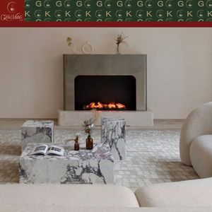 Tavolino da Caffè GOLDKING in Marmo Calacatta <span class=keywords><strong>Viola</strong></span>, Pietra con Venature <span class=keywords><strong>Viola</strong></span> per Soggiorno, Arredamento di Lusso Artigianale in Marmo - Product Image 6