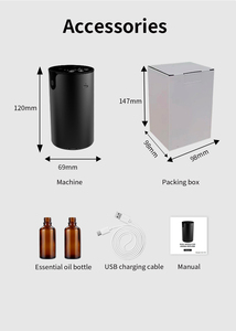 Diffuseur d'arômes intelligent portable à double buse pour deux parfums, machine d'aromathérapie à huiles essentielles, humidificateur - Product Image 5
