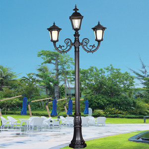 Lámpara de Jardín Exterior de Hierro con Poste, LED Blanco Cálido, Pantalla de Vidrio, IP54, AC 220V, Garantía de 10 Años, Sensor de Movimiento, Regulable - Product Image 5