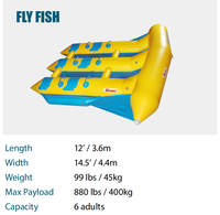 Bateau gonflable Zebec Kxone Flyfish, forme de poisson volant, bateau de divertissement avec prix d'usine