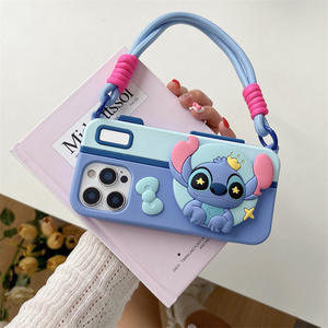 Nouvelle coque de téléphone avec support Stitch <span class=keywords><strong>dessin</strong></span> <span class=keywords><strong>animé</strong></span> pour iPhone 17 Pro Max, mignonne coque en silicone antichoc pour iPhone 16 Pro, 14/15 Pro, 13 - Product Image 3