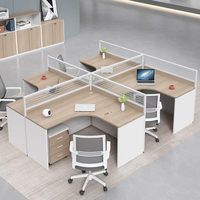 Escritorio de Oficina de Lujo con Cajones de Almacenamiento, Estación de Trabajo Modular para Espacio de Trabajo Compartido, Oficina Ecológica para Colaboración Multipersonal