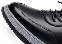 Chaussures pour hommes transfrontalières, chaussures en cuir décontractées avec semelle souple et lacets de couleur unie, tige en PU respirante, chaussures à semelle épaisse